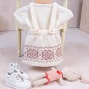 Bluum Strik Strikkeskjørt Blomst med seler og topp - garnpakke i Bluum Pure Eco Baby Wool