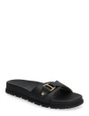 Lauren Ralph Lauren Tasha Leather Slide Sandal   Black   38