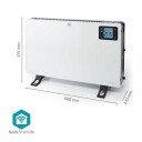 Nedis SmartLife Konveksjon Varmeapparat | Wi-Fi | 2000 W | 3 Varmeinnstillinger | LCD | 5 - 37 °C | Justerbar termostat | Hvit