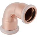 Geberit Mapress 90° Kobberbøy med Dobbel Muffe 28 mm for Hydraulikk