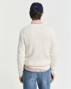 Gant Kabelstrikket genser i bomull med rund hals CREAM 4XL
