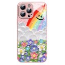 iPhone 15 Pro Max Smil og Regnbue Hybrid-deksel Rosa
