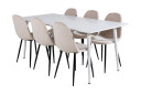 Venture Home Spisegruppe Yegua 180 cm inkl. 6 Tommy Stoler   Hvit/Svart/Beige