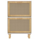 vidaXL Skoskap hvit 52x25x80 cm konstruert tre og naturlig rotting