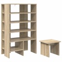 vidaXL Sko Skap med hylle med lagring 2 pcs Sonoma eik Konstruert tre
