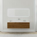Copenhagen Chic 180   MKII skap 6 skuffer vask og kabinett i Glacier White Corian® med amerikansk valnøtt