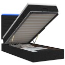 vidaXL Ottoman Seng med Madrass og LED Svart 90 x 200 cm Stoff