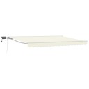  Manuell markiseramme med LEDs Krem og hvit 4 × 3 m