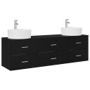 vidaXL Baderomsskapsett 3 stk. Svart 62,5 x 44,5 x 50 cm