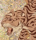 Konges Sløjd Hoppeball M. Håndtak - 50 cm - Tiger M. Glitter