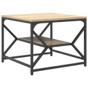  Kaffebord med hylle i Sonoma Eik – 51x50x40 cm – Laget av Konstruert Tre