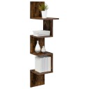 vidaXL Vegghylle Veggmontert Røkt Eik 32 x 21 x 107 cm Konstruert tre