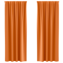  Gardiner med gardiner 2 pcs Lys oransje Polyester