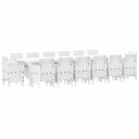 15 delt hagemøbelsett med puter Hvit Polyrotting  Hagebord Hvit 200x100x73 cm Polyrotting  Hagebord Hvit 150x100x73 cm Polyrotting  Hage stoler med puter 2 stk Hvit Polyrotting  Hage stoler med puter 4 stk Hvit Polyrotting