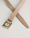 Smalt belte i semsket skinn WHEAT BEIGE 7028