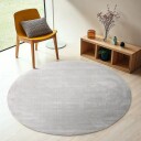 Rundt teppe   Recycled PET with viscose look grå Størrelse: Ø 120 cm