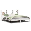  Seng med bokhylle uten madrass hvit 180x200 cm heltre furu 8721158603814