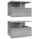 vidaXL Flytende nattbord 2 stk grå sonoma 40x31x27 cm konstruert tre