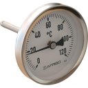Termos i rustfritt stål Ø100x63mm, 0-120 C, bakre uteføler, NB: Uten dykkrør