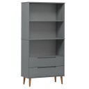  Bokhylle MOLDE grå 85x35x170,5 cm heltre furu 8720845542290