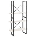 vidaXL Bokhylle 4 niv?er hvit 80x30x140 cm heltre furu