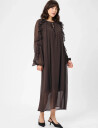 Kaffe Kamila Chiffon Dress - Brown - 34