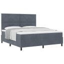  Box Spring Seng med Madrass Mørkegrå Super King Fløyel