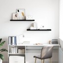 vidaXL Flytende vegghyller 2 stk h?yglans svart 90x23,5x3,8 cm MDF