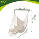 Hengestol med puter, 150 kg kapasitet, beige