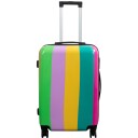 Koffert   Hardcase koffert   Størrelse Medium   Koffert med motiv   Regnbue striper   Eksklusiv lettvekt reisekoffert
