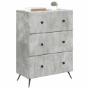 vidaXL Skuffeskap Betonggrå 66 x 34,5 x 90 cm Konstruert tre