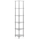 vidaXL Hylle 6 etasjer gjennomsiktig 30x30x160 cm herdet glass
