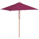 vidaXL Parasoll med trestang 150x200 cm vinrød