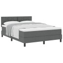  Box Spring Seng med Madrass Mørk Grå 140x200 cm Stoff