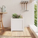 Blomsterkasse hvit 40x40x40 cm heltre furu