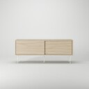 Decotique Vogue Mediabenk med Ben 136 cm White Pigmented Oak / Hvit
