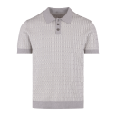 Santino Pique Light Grey L Cable knit zip pique