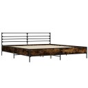 Sengeramme røkt eik 200x200 cm konstruert tre og metall 8721102613609