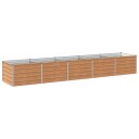 vidaXL Hevet Hagebed Treet Brown 400 x 80 x 55 cm kaldvalset stål