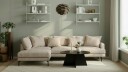 Menard 4 seters Venstrevendt Dyp L formet Sjeselongsofa i Manchester   Greige