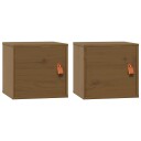 vidaXL Veggskap 2 stk honningbrun 31,5x30x30 cm heltre furu