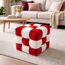 Peticire Sittepuff 42 cm   Rød og hvit