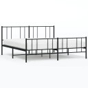 vidaXL Sengeramme i metall med hode- og fotgavl svart 193x203 cm