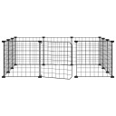 Vidaxl Dyrebur 12 Paneler Med Dør Svart 35X35 cm Stål