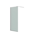 Dansani Match dusjvegg, modell D+teleskopstang, 77 cm, frostet glass, satin profil