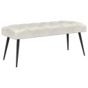 vidaXL Benk med knappheft Krem 110 x 40 x 46 cm Fløyel