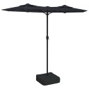 vidaXL Parasoll dobbelt hode med LED svart 316x240 cm