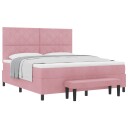 vidaXL Boksfjær Seng med hodegjerde Rosa 200 x 180 cm Fløyel