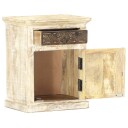  Nattbord hvit 40x30x50 cm heltre mango 8719883792446