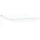Manuell Uttrekkbar Markise Hvit 350x250 cm  Markise Erstatningsstoff for 3.5x2.5 m Ramme Hvit